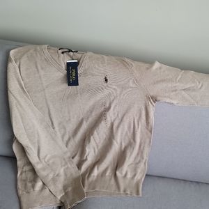 Beige v-neck sweater